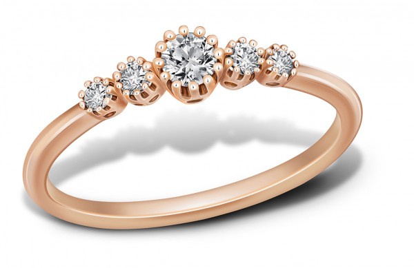 「情‧語」系列18K玫瑰色黃金鑲鑽石戒指