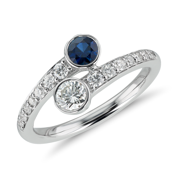 4.3 藍寶石與鑽石雙石戒指 14k白金_HK$15,540 (限量版)