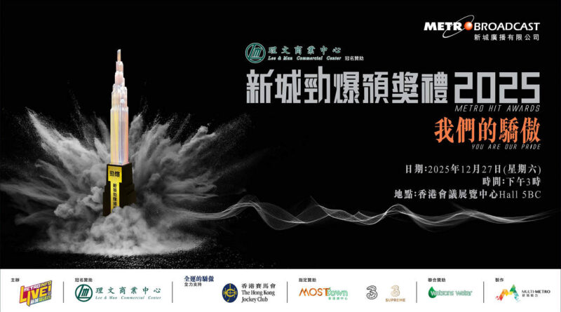 「新城知訊台」主辦 「理文商業中心」冠名贊助  《新城勁爆頒獎禮 2025》正式開放網上投票  「勁爆男/女歌手」爭奪戰激烈　8大獎項候選名單揭曉